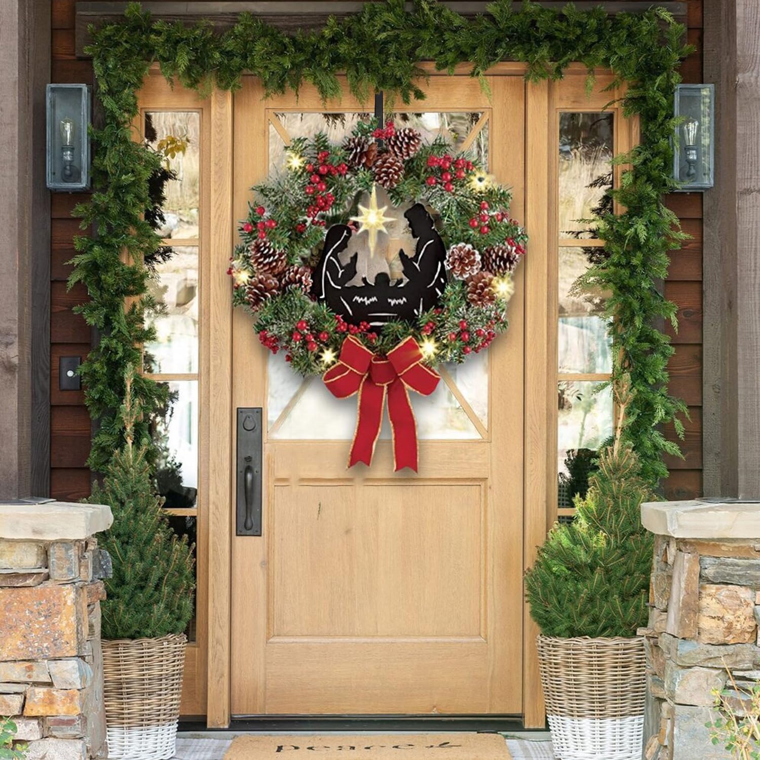 Adjustable Wreath Door Hanger Black Metal 15-25 Inch