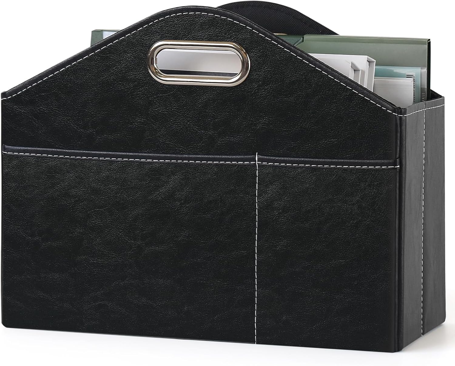 PreTidy Foldable PU Leather Magazine Holder Organizer