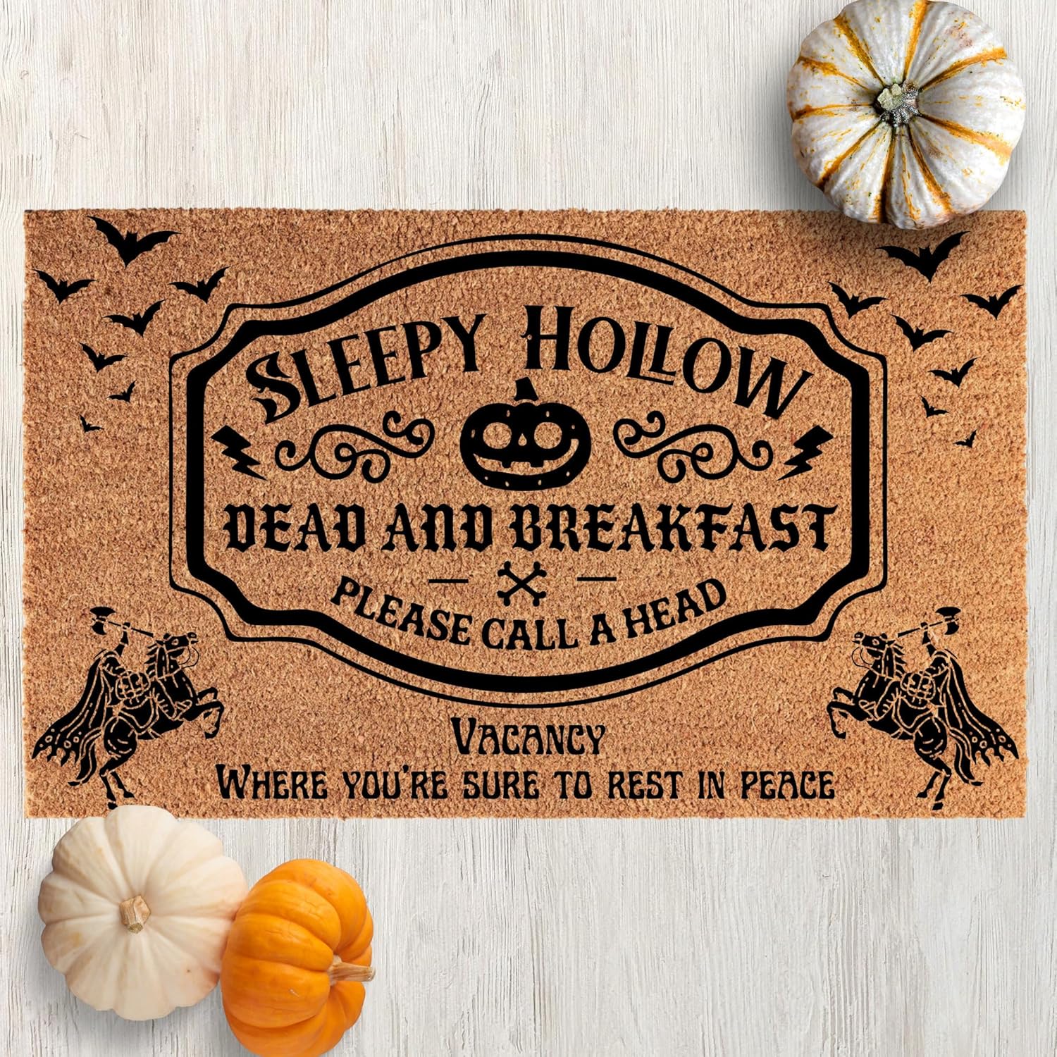 Door Mat Sleepy Hollow Dead Breakfast Halloween Welcome Mat 24x16 in