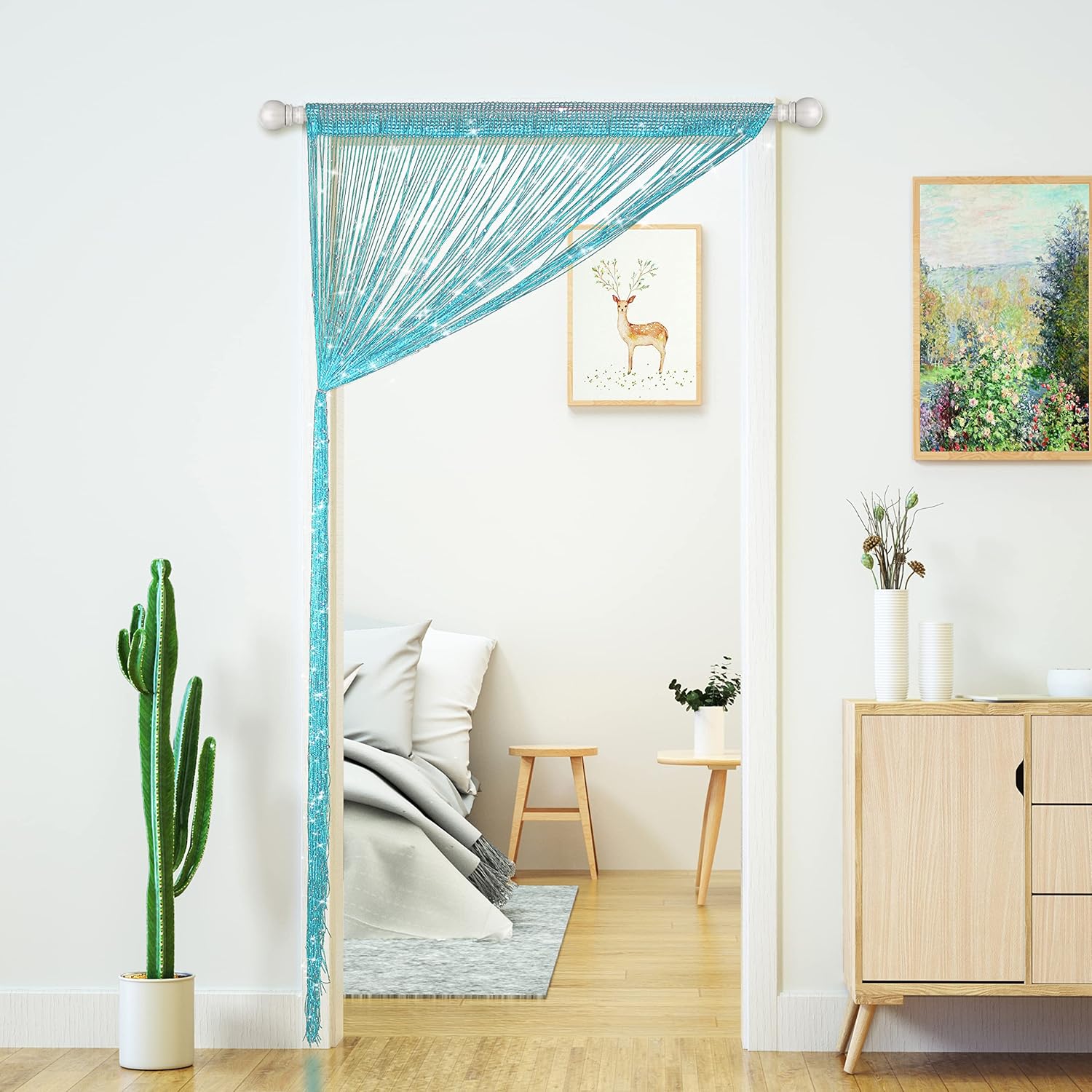 Glitter Beaded Curtain Panel for Doorways and Windows