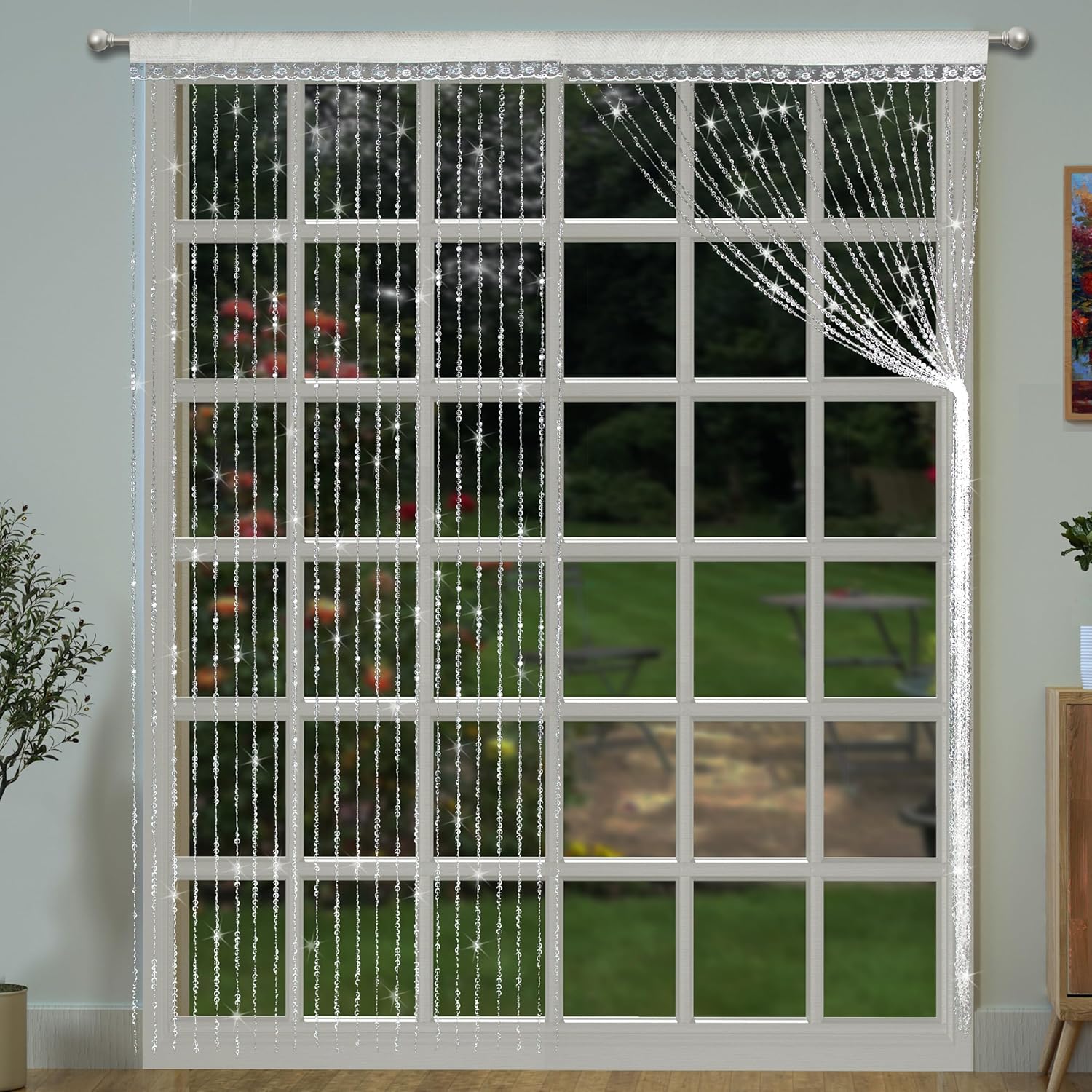 YaoYue Crystal Beaded Curtain Door Divider Decor