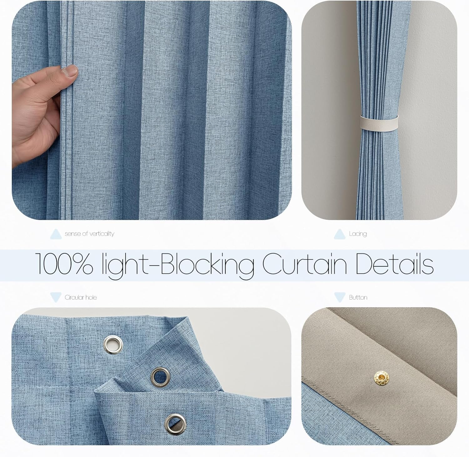 Jilron Blackout Fabric Door Curtain with Magnetic Closure