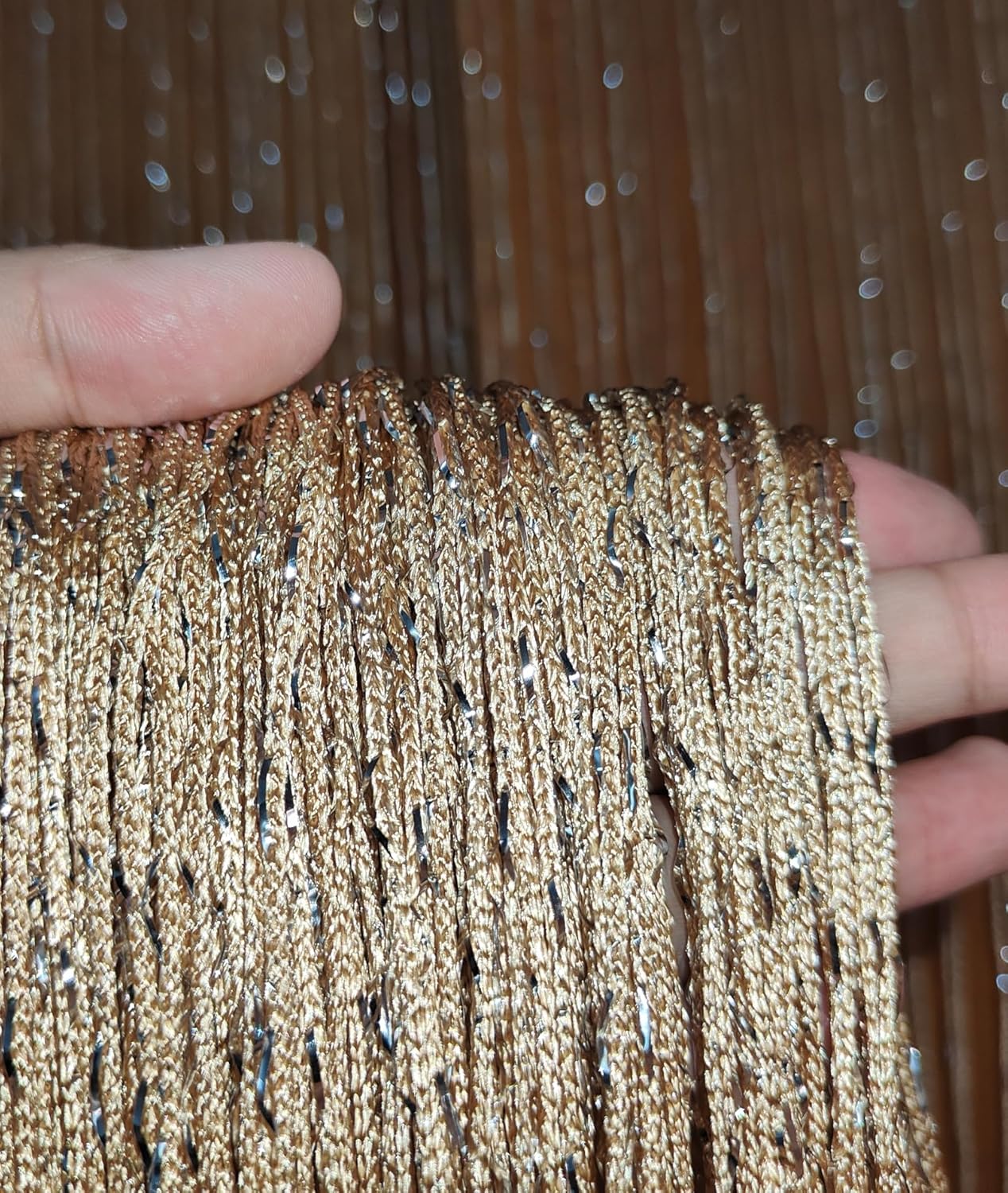 2PCS 39x79inch Glitter String Curtain Doorway Decor