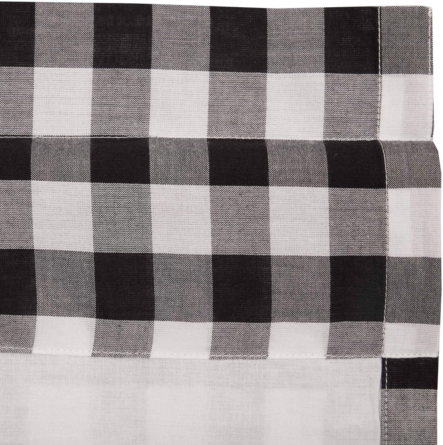 VHC Brands Annie Buffalo Check Curtain 72x40 Black