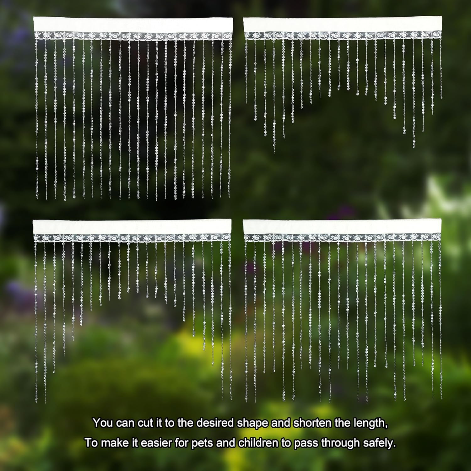 YaoYue Crystal Beaded Curtain Door Divider Decor