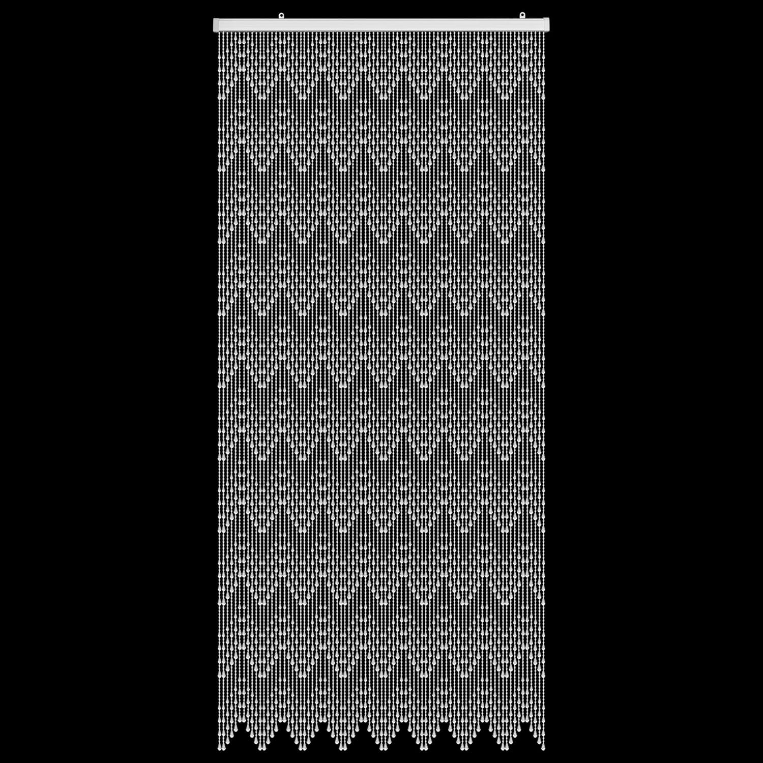 Crystal Beaded Curtain - White 355 x 79 Inches