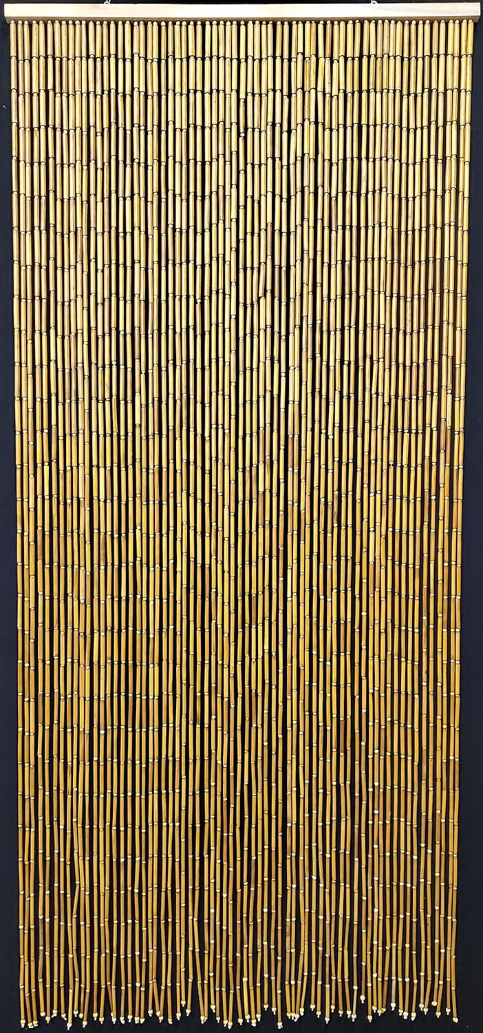 Real Bamboo Beaded Curtain - 36x79 Inch