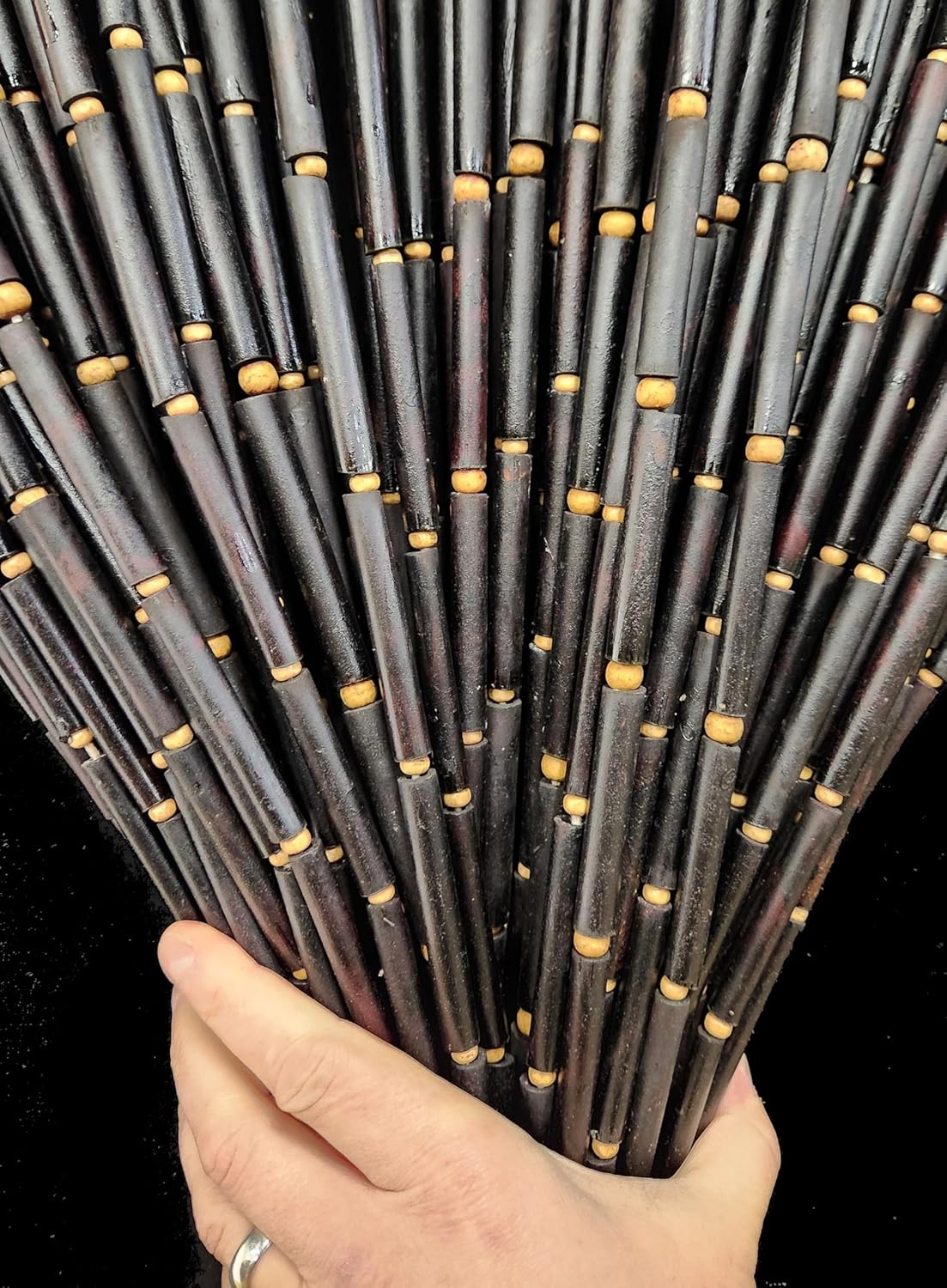 ABeadedCurtain - Ebony Black Bamboo Bead Curtain