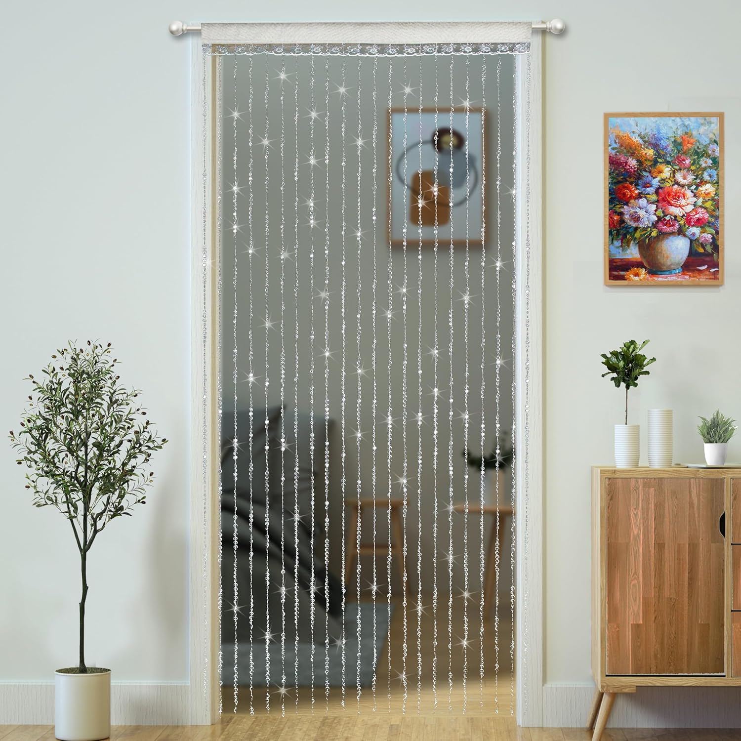 YaoYue Crystal Beaded Curtain Door Divider Decor