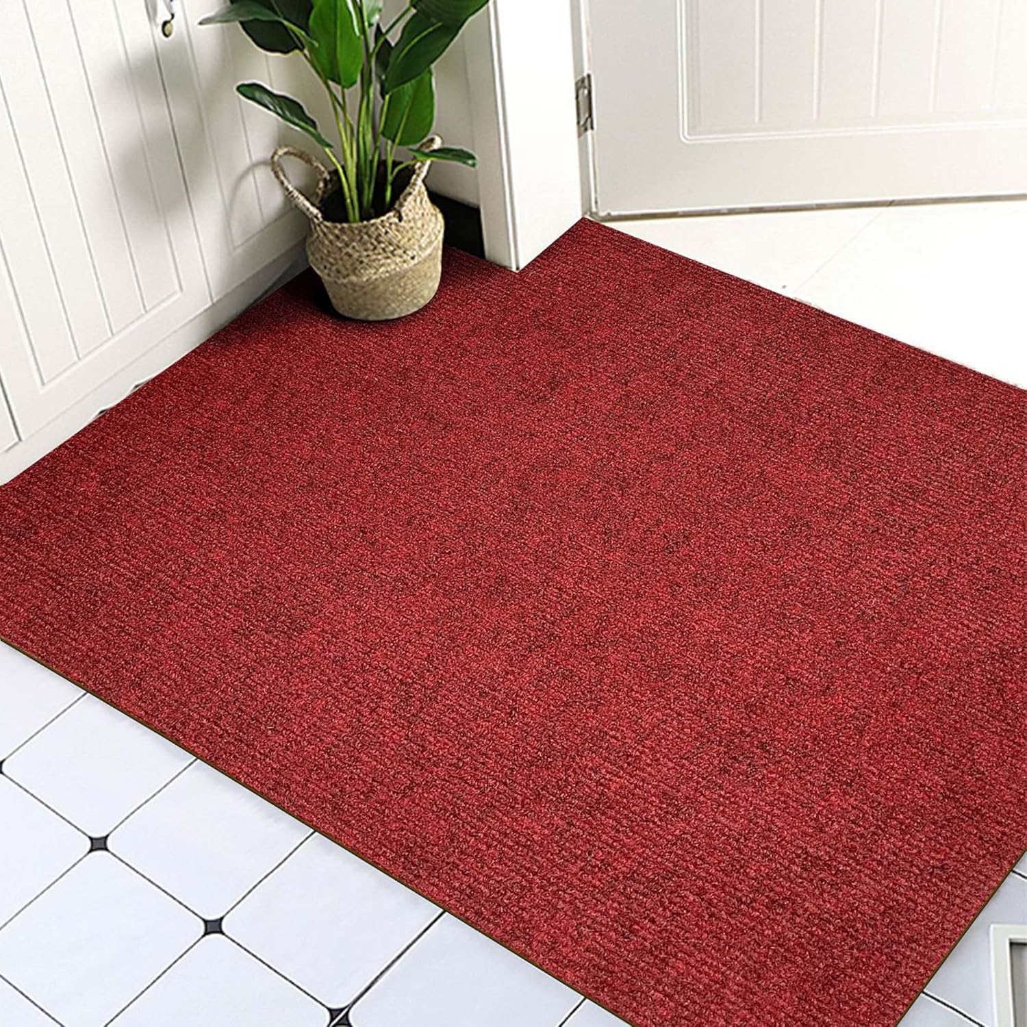 Red Runner Rug 3x5ft Waterproof Non-Slip Doormat