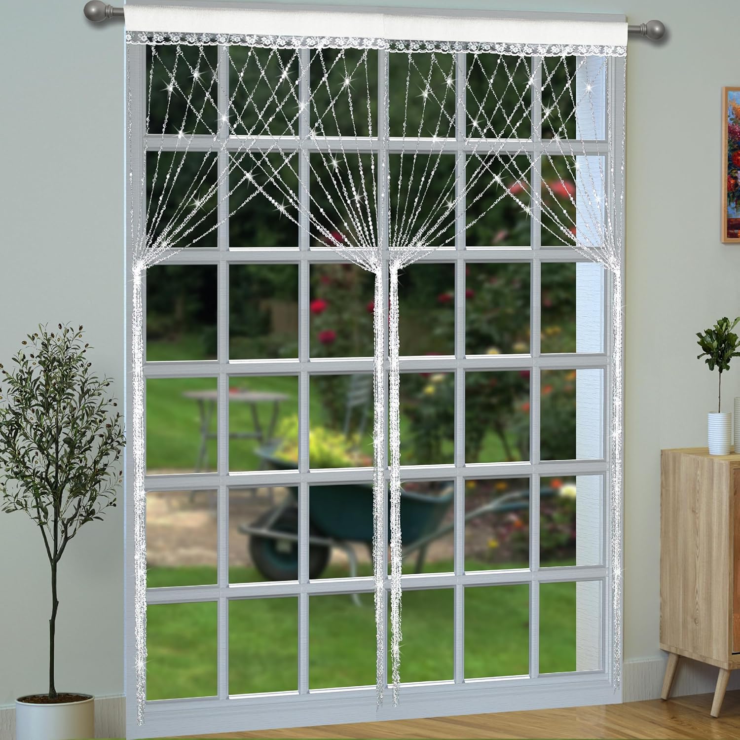 YaoYue Crystal Beaded Curtain Door Divider Decor