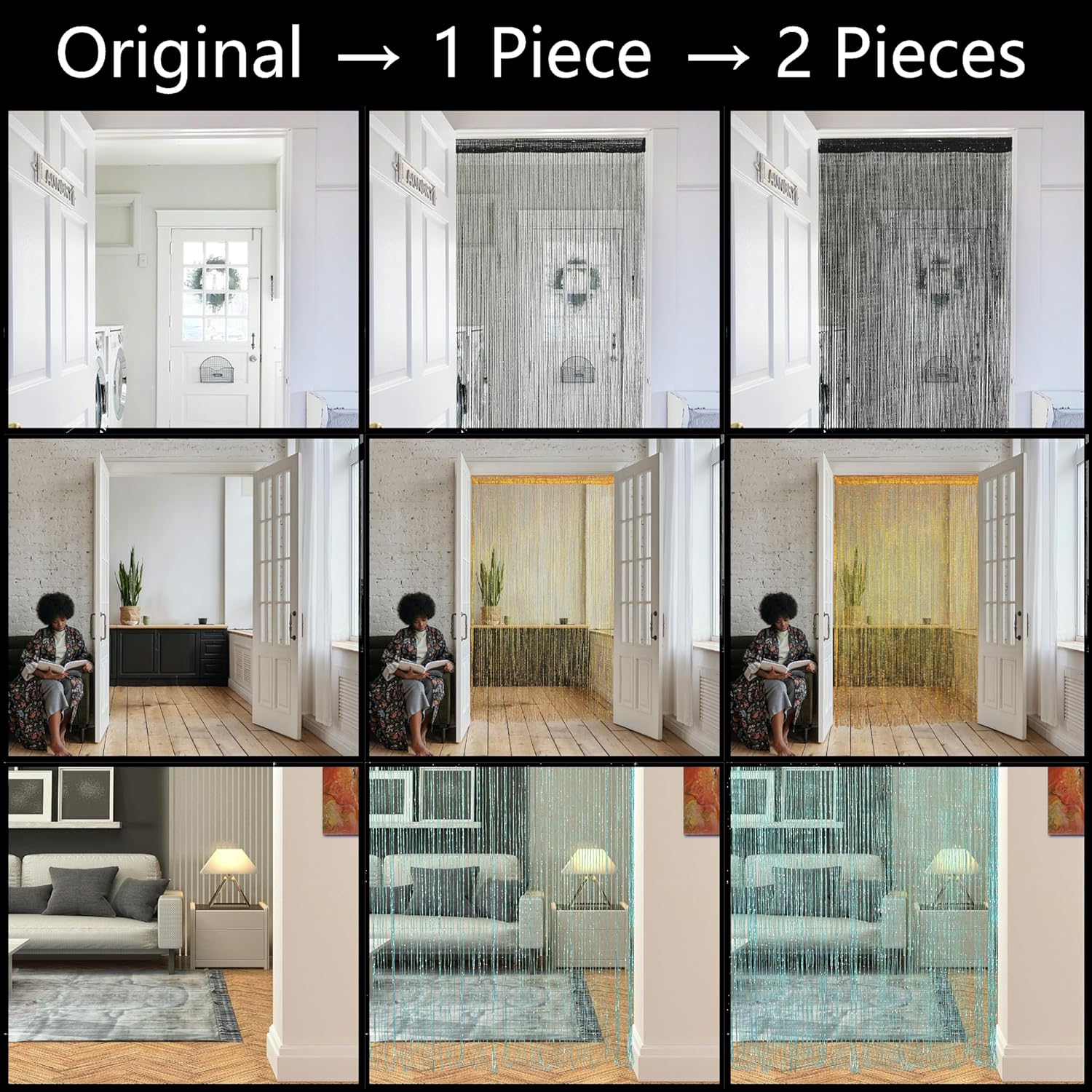 Glitter Beaded Curtains for Doorways and Windows