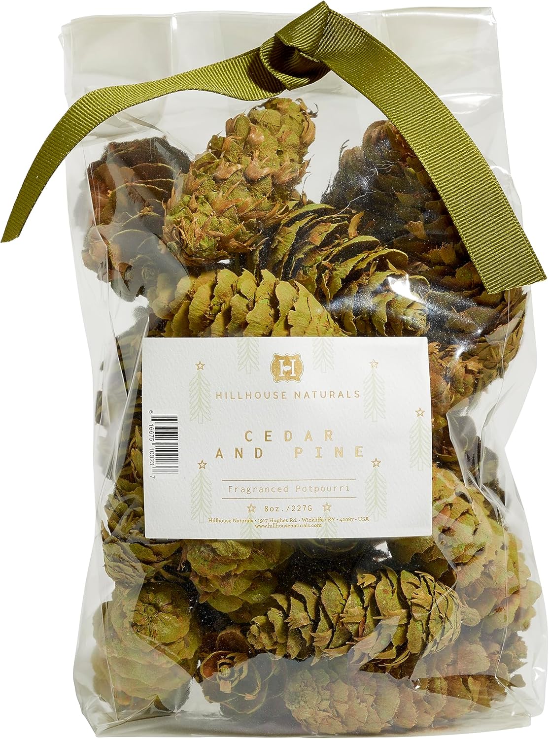 Hillhouse Naturals Cedar Pine 8oz Potpourri Green Pine Cones