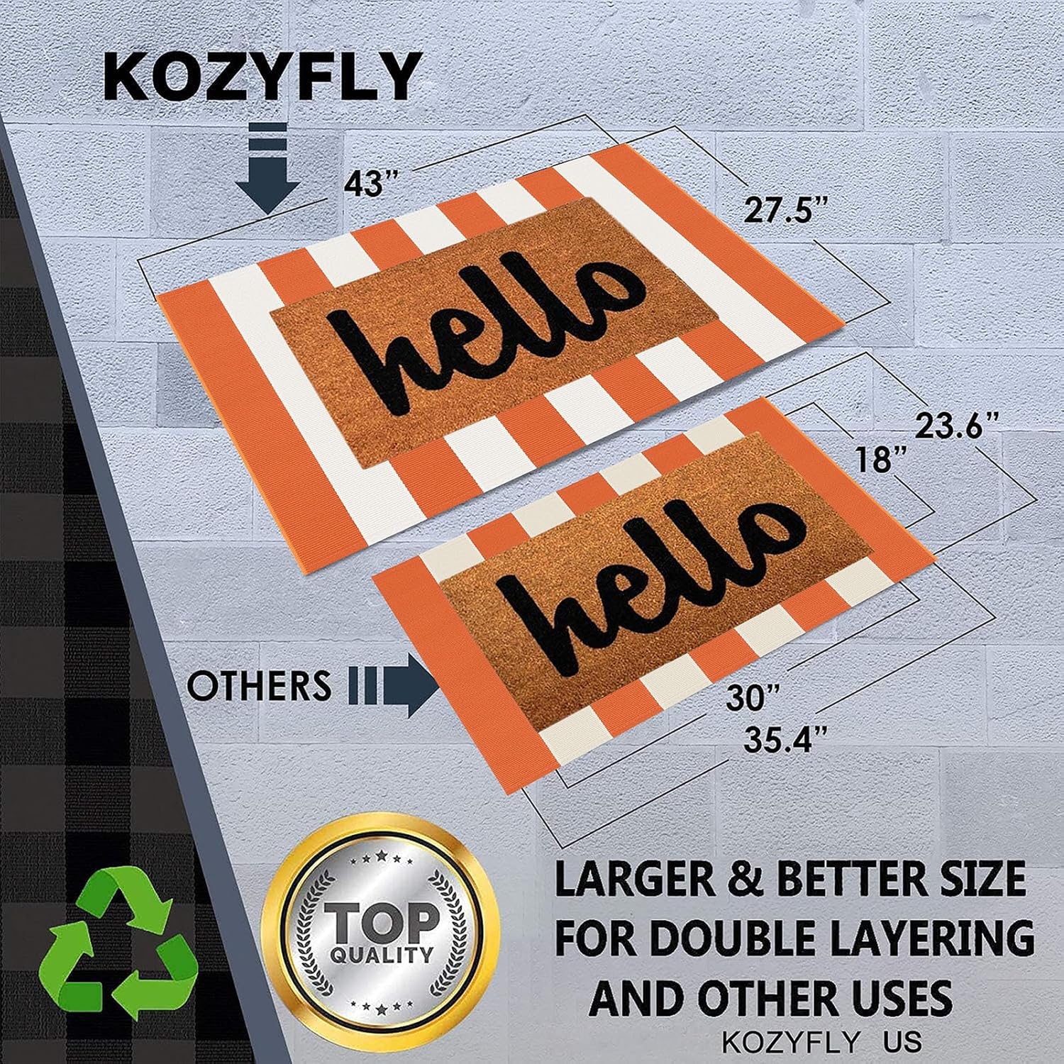 KOZYFLY Striped Halloween Rug 275x43 Inches