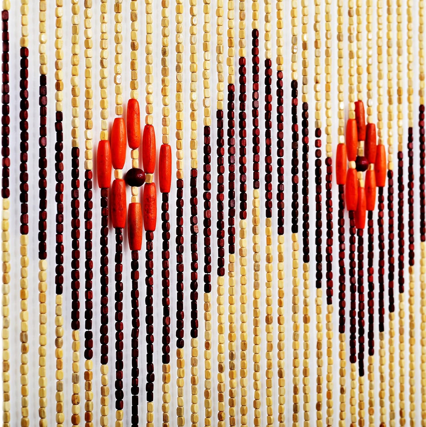 FlavorThings Beige Wood Bead Curtain - Waverly