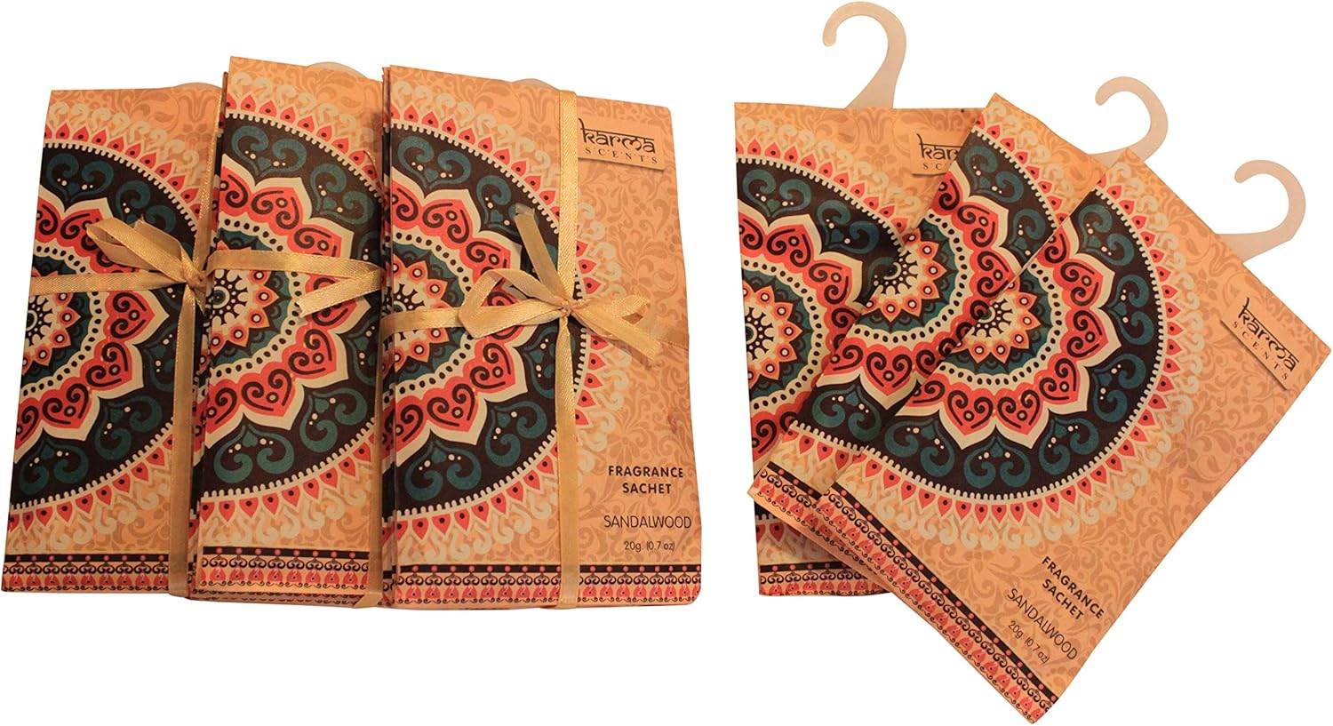 Karma Scents Premium Sandalwood Sachets for Home and Car