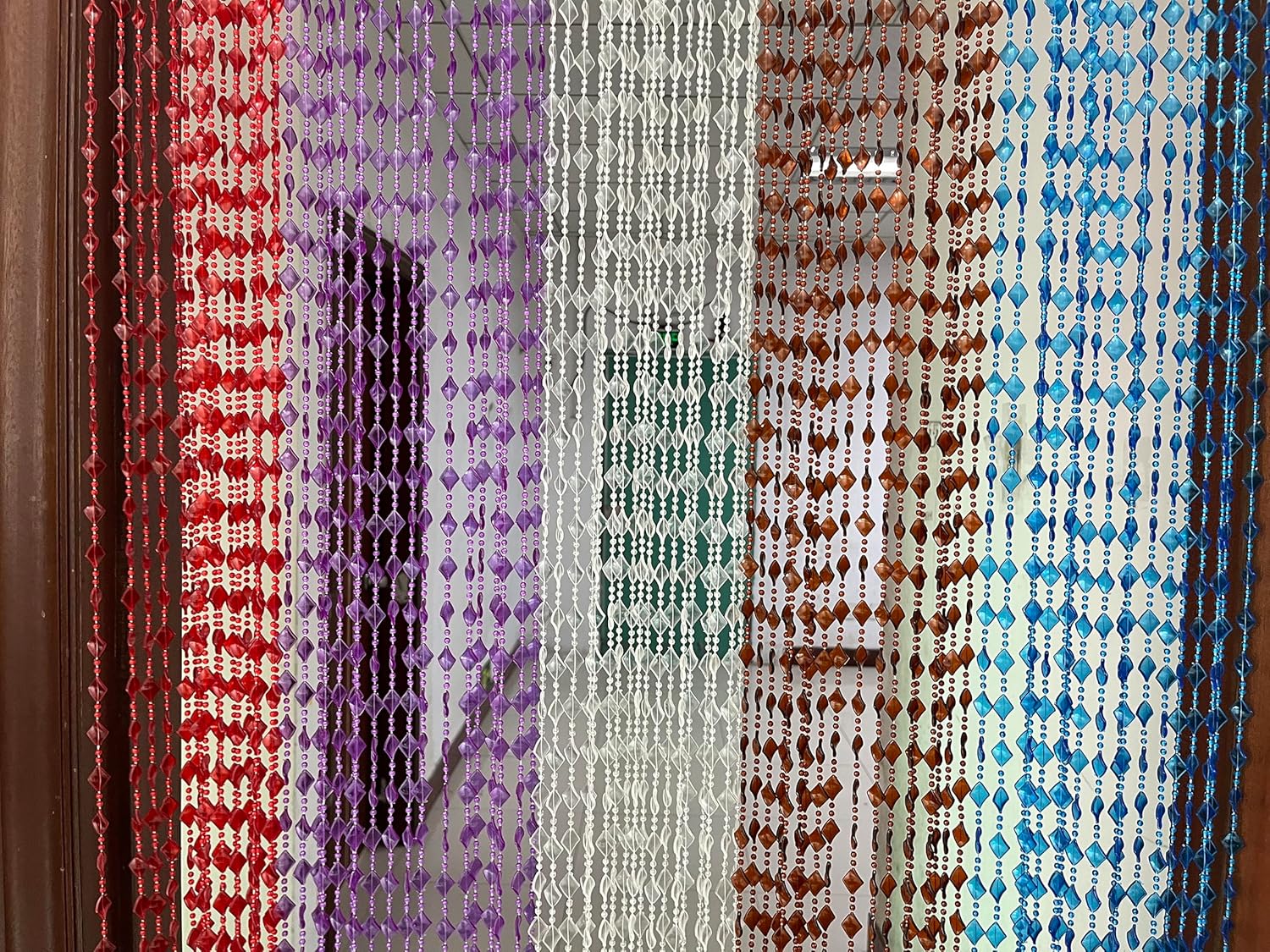 ZiDeTang Acrylic Maple Leaves Beaded Curtain Panel