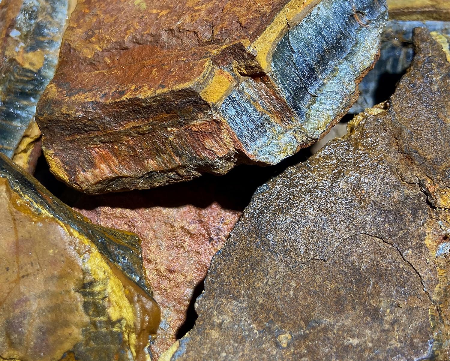Rough Blue Tiger Eye - 1 Pound Natural Stone